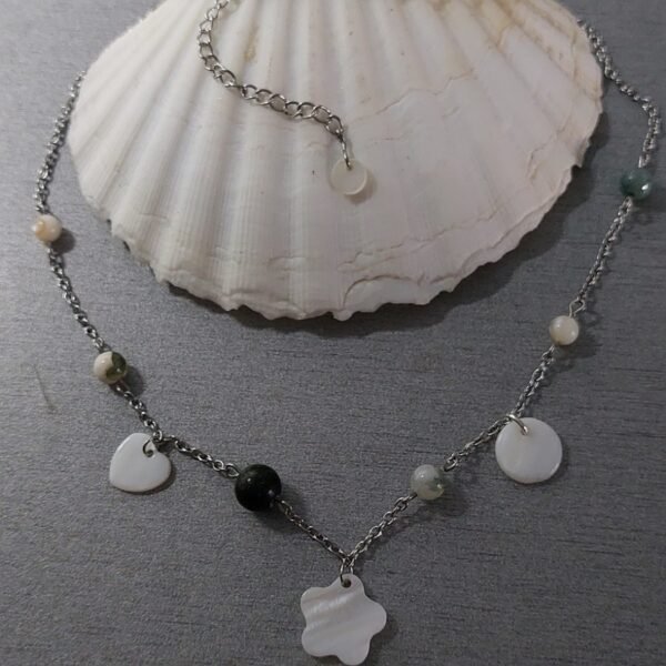 Collier serpentine et nacre – Image 2