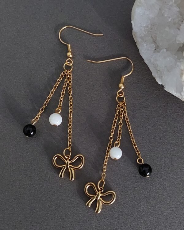 Boucles tourmaline et perles