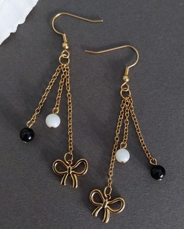 Boucles tourmaline et perles – Image 2