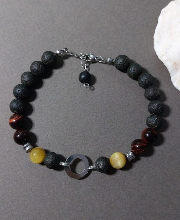 Bracelet œil de tigre et taureau