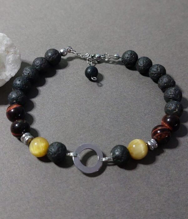 Bracelet œil de tigre et taureau – Image 3
