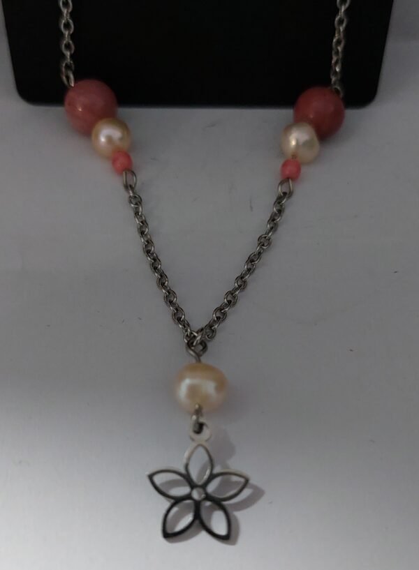 Collier rhodonite et perle – Image 2