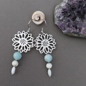 Boucles amazonite et howlite