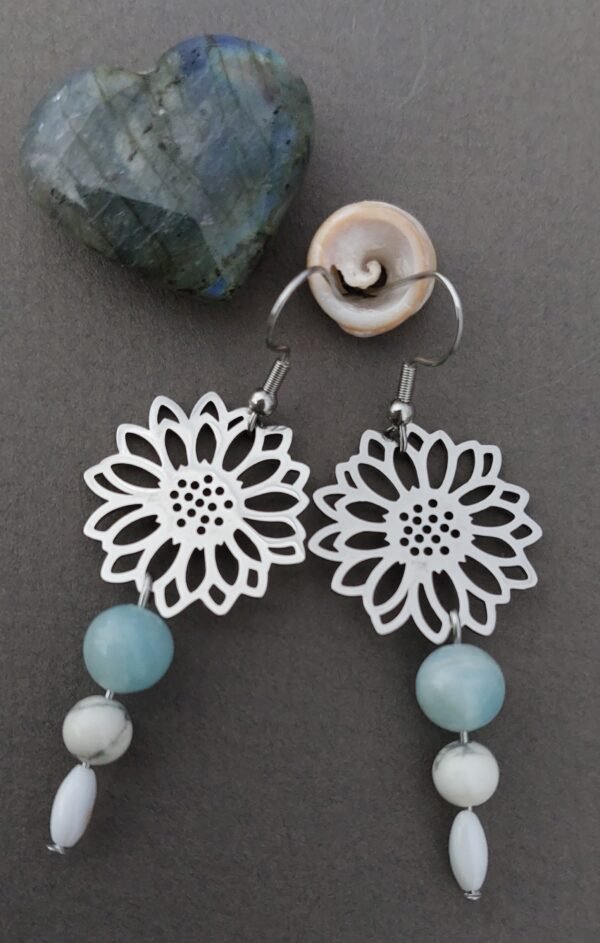Boucles amazonite et howlite – Image 2