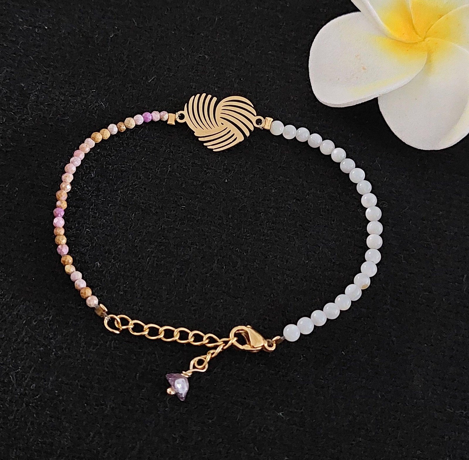 Bracelet perles et mica