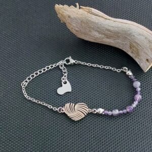 Bracelet cœur améthyste