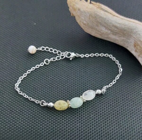 Bracelet béryl et quartz rose – Image 2