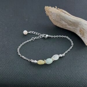 Bracelet béryl et quartz rose