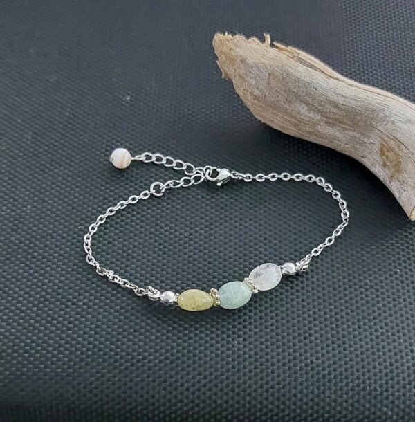 Bracelet béryl et quartz rose