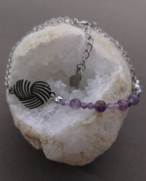 Bracelet cœur améthyste – Image 4