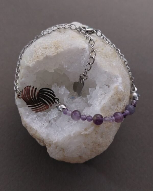Bracelet cœur améthyste – Image 3