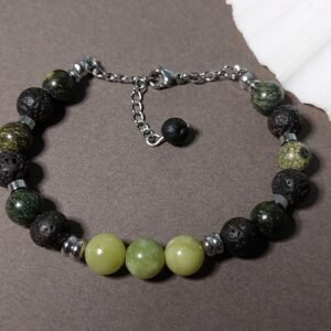 Bracelet serpentine et jade