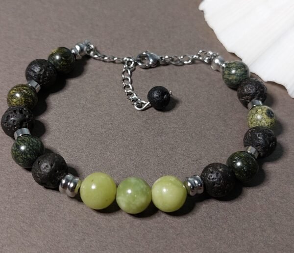 Bracelet serpentine et jade – Image 3