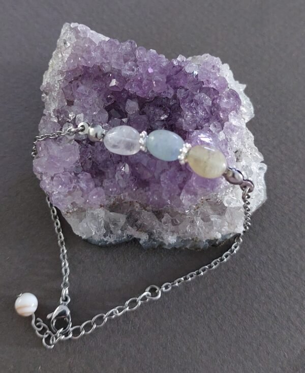 Bracelet béryl et quartz rose – Image 2