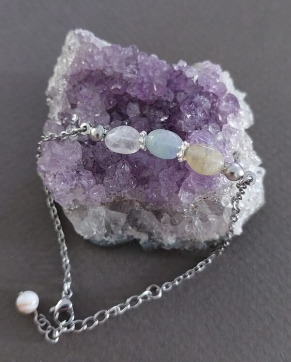 Bracelet béryl et quartz rose – Image 3