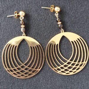 Boucles obsidienne dorée