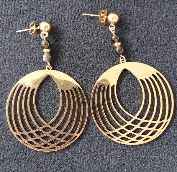 Boucles obsidienne dorée