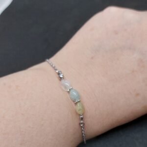 Bracelet béryl et quartz rose