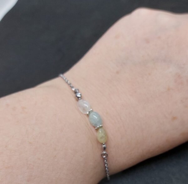 Bracelet béryl et quartz rose