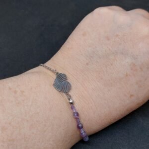 Bracelet cœur améthyste