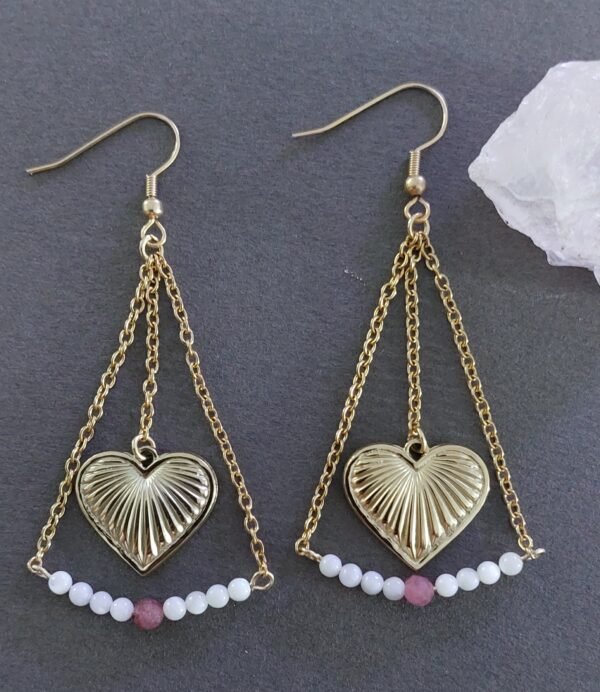 Boucles cœur de tourmaline