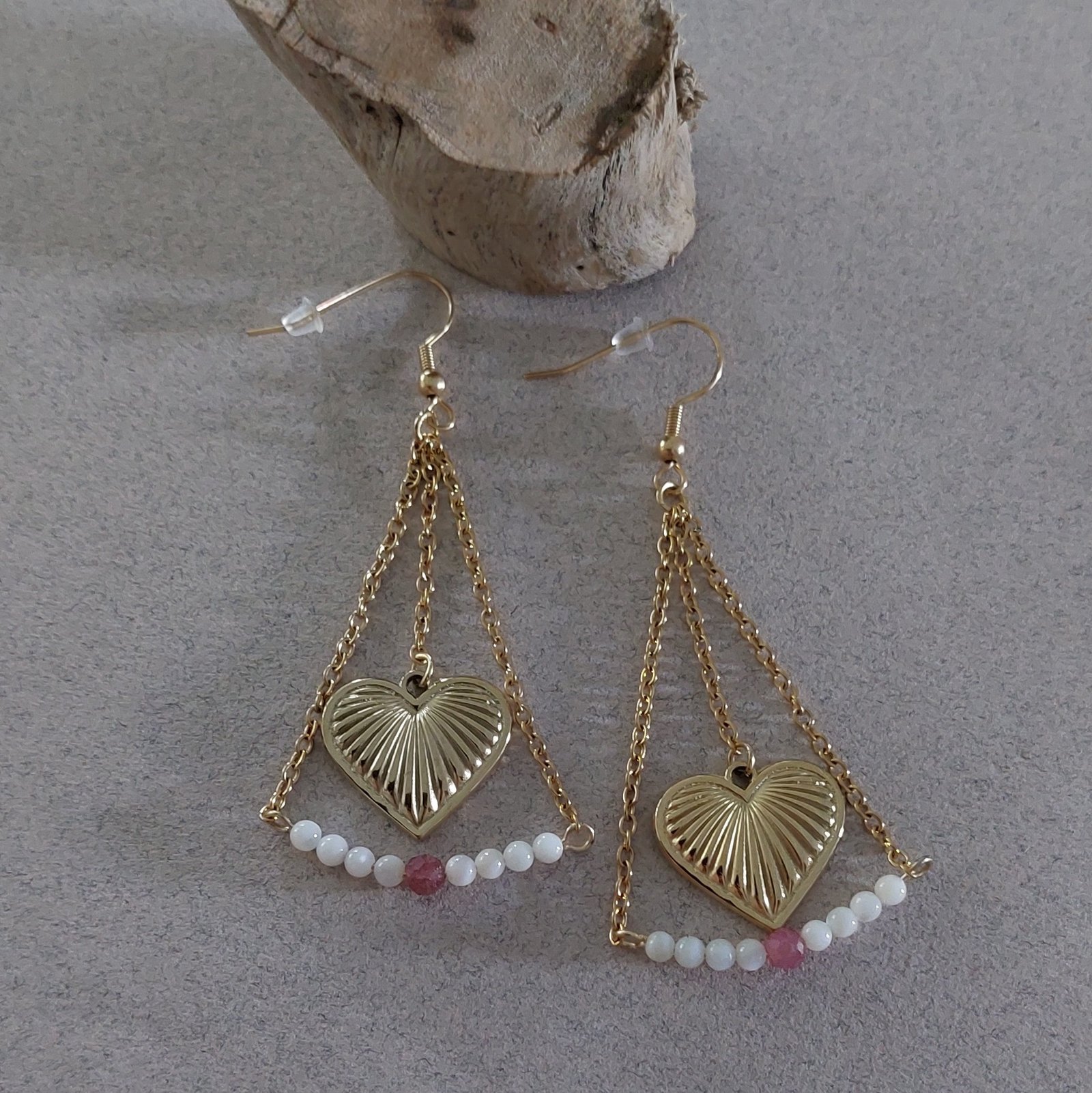 Boucles cœur de tourmaline