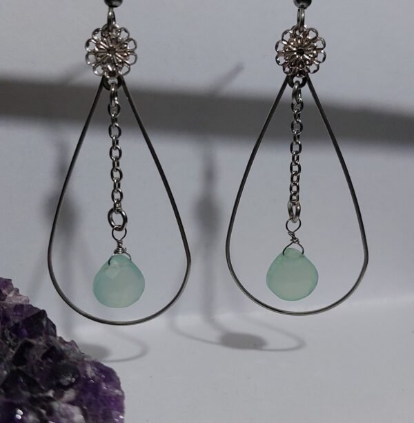 Boucles calcédoine bleu – Image 2
