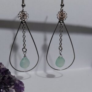 Boucles calcédoine bleu