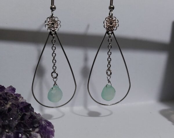Boucles calcédoine bleu