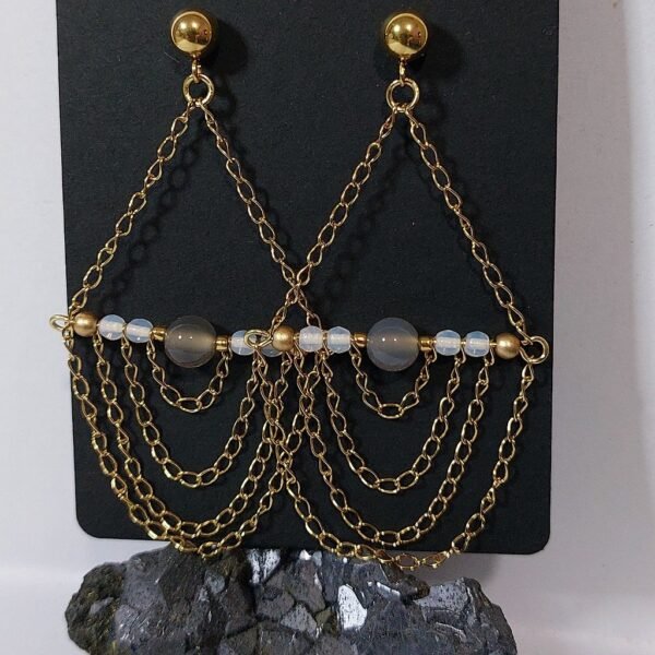 Boucles calcédoine grise – Image 2