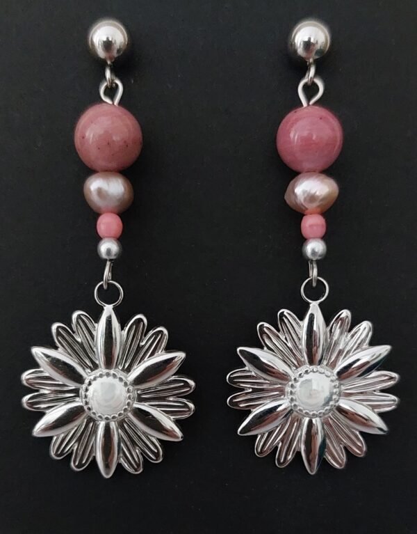 Boucles rhodonite et perles – Image 3