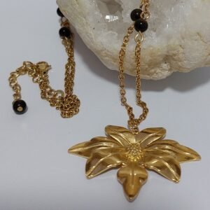 Collier en obsidienne dorée