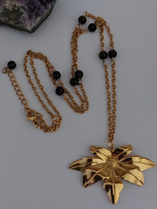 Collier en obsidienne dorée – Image 2