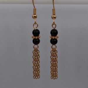 Boucles obsidienne dorée