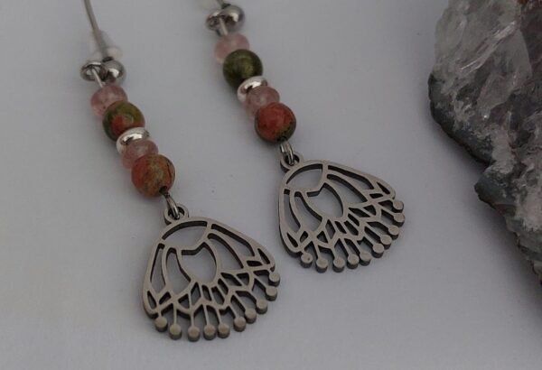 Boucles unakite et quartz fraise – Image 2