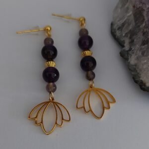 Boucles lotus améthyste