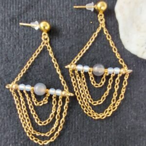 Boucles calcédoine grise