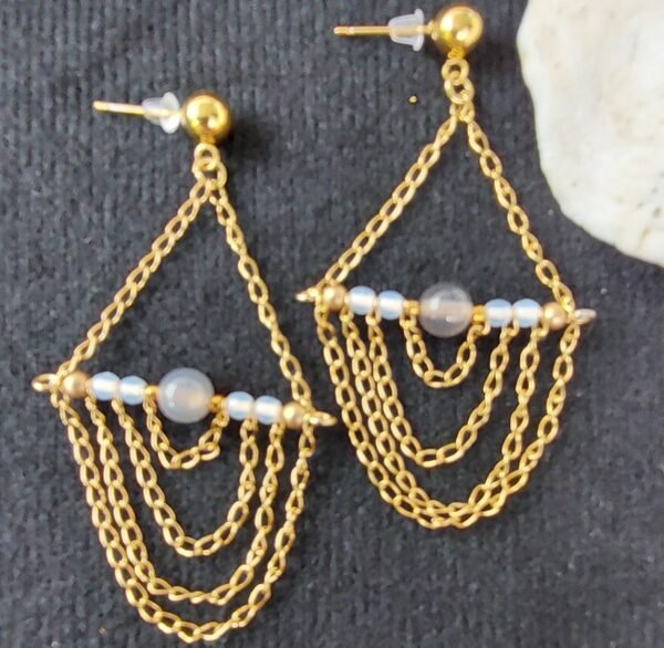 Boucles calcédoine grise