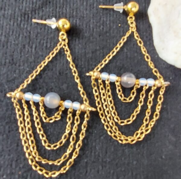 Boucles calcédoine grise – Image 3