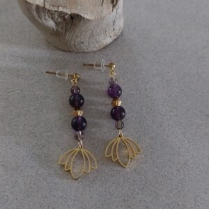 Boucles lotus améthyste