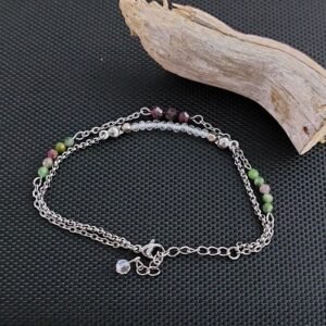 Bracelet grenat et rubis fuschite