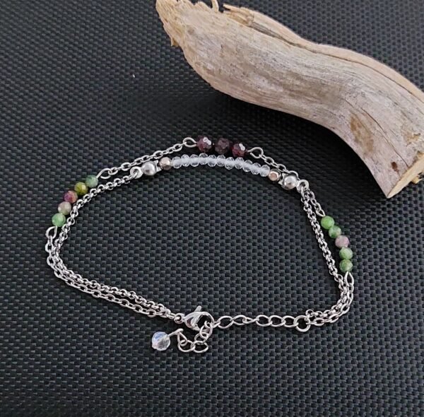 Bracelet grenat et rubis fuschite