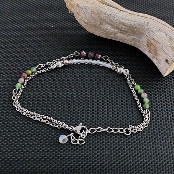 Bracelet grenat et rubis fuschite – Image 2