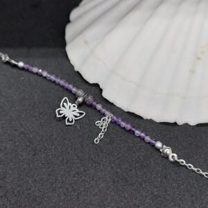 Chaîne de cheville améthyste