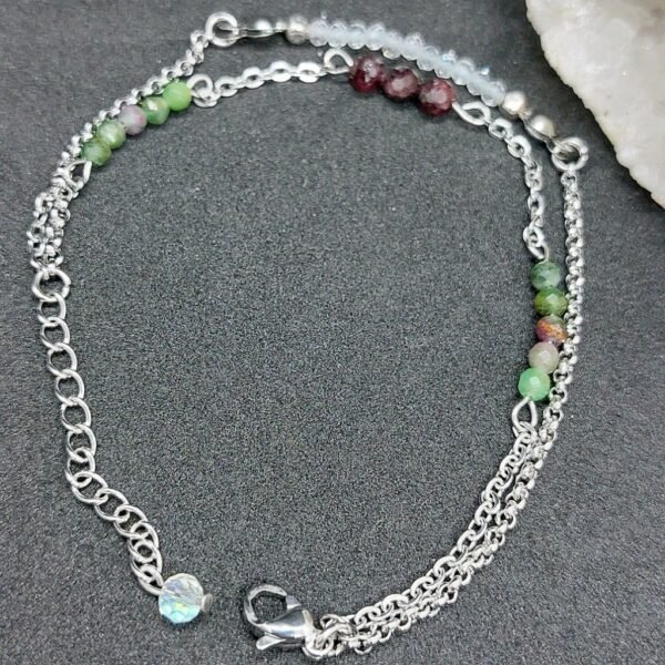 Bracelet grenat et rubis fuschite – Image 2