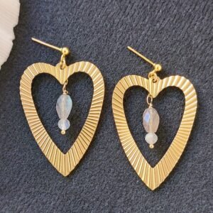 Boucles cœur et labradorite