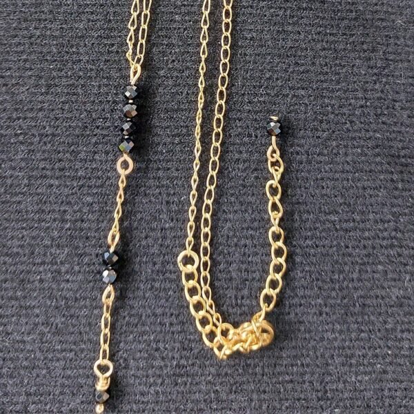 Collier en Y spinelle noire – Image 2
