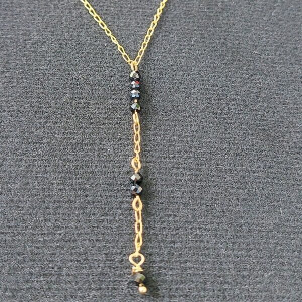 Collier en Y spinelle noire – Image 4