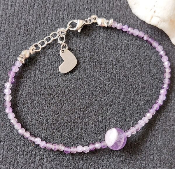 Bracelet améthyste à chevrons – Image 3