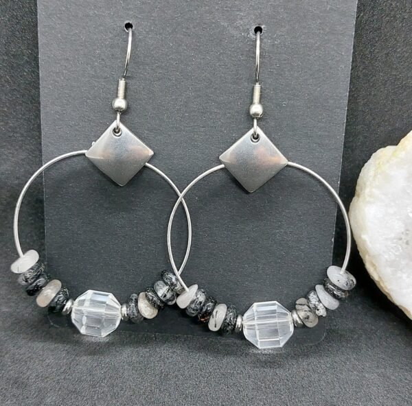 Boucles créoles cristal et quartz – Image 2